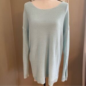 GAP 100% Cotton Boatneck Sea-foam Long Sleeves Sweater Size X-Large